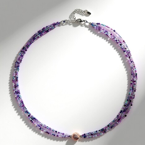 Collana in argento con Perla d'Acqua Dolce Rosa