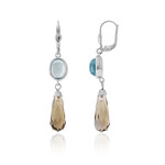 Pendientes en plata con Cuarzo ahumado (CUSTODANA)