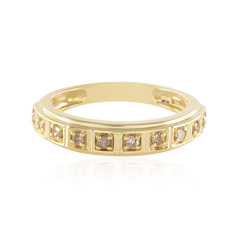 Zilveren ring met I3 Champagne Diamanten