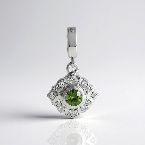 Ciondolo in argento con Zircone Ceylon Verde