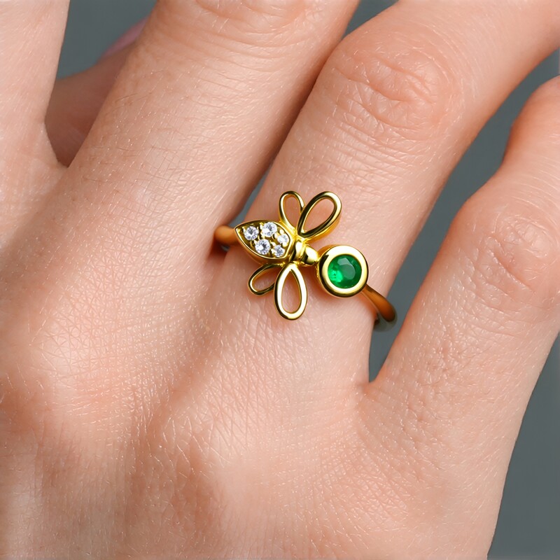 Bague en or et Emeraude de Zambie AAA (CIRARI)