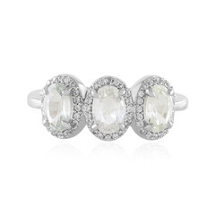 Zilveren ring met witte saffieren