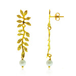 Zilveren oorbellen met Witte zoetwater kweekparels (Joias do Paraíso)