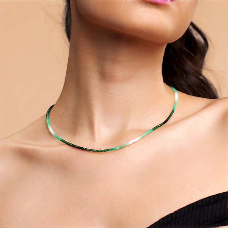 Collier en argent et Emeraude du Brésil