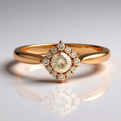 Anello in oro con Diamante Rose de France SI1 di Argyle (Annette)