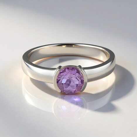 Anello in argento con Ametista Rose de France