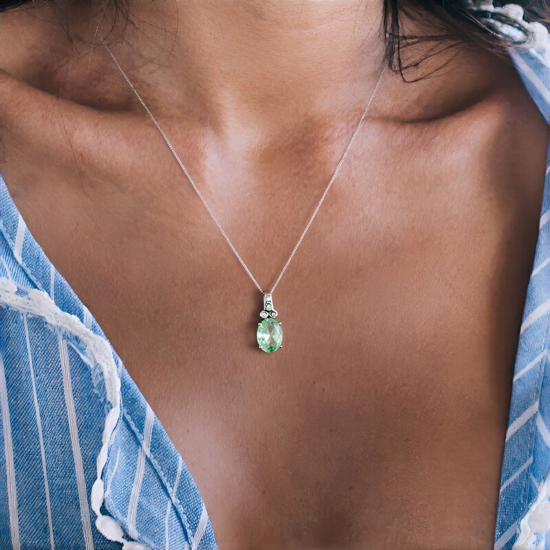 Pendentif en argent et Améthyste verte