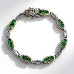 Bracciale in argento con Smeraldo Zambia (Gems en Vogue)