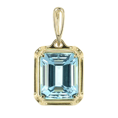 Himmelblauer Topas-Goldanhänger (dagen)