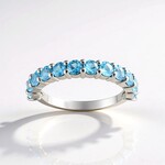 Anello in argento con Topazio Blu Cielo