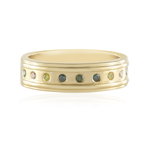 Bague en argent et Diamant jaune I2