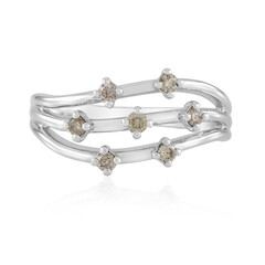 Zilveren ring met I2 Bruine Diamanten