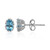 Pendientes en plata con Topacio azul suizo