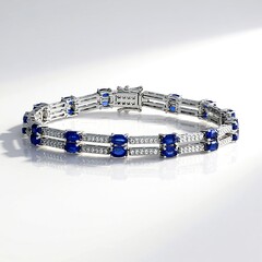 Bracciale in argento con Cianite del Nepal