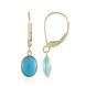 9K Sleeping Beauty Turquoise Gold Earrings