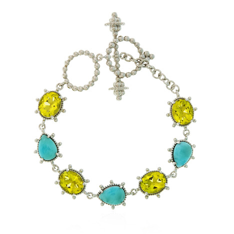 Brazalete en plata con Cuarzo del Ouro Verde (Dallas Prince Designs)