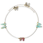 Collana rigida in acciaio con Labradorite (Riya)