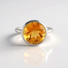 Anello in argento con Quarzo Arancione (MONOSONO COLLECTION)