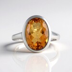 Anello in argento con Quarzo Arancione