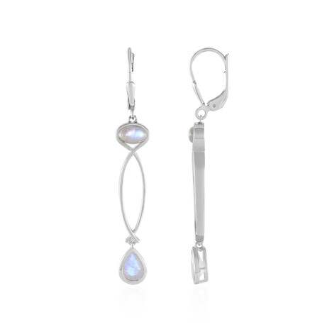 Rainbow Moonstone Silver Earrings (KM by Juwelo)
