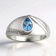 Zilveren ring met een Santa Maria-aquamarijn