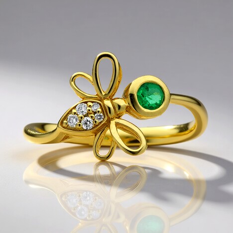 Anello in oro con Smeraldo Zambia AAA (CIRARI)