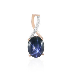 Zilveren hanger met een blauwe ster saffier