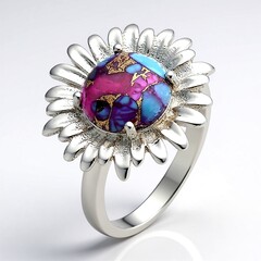 Anello in argento con Mosaico turchese