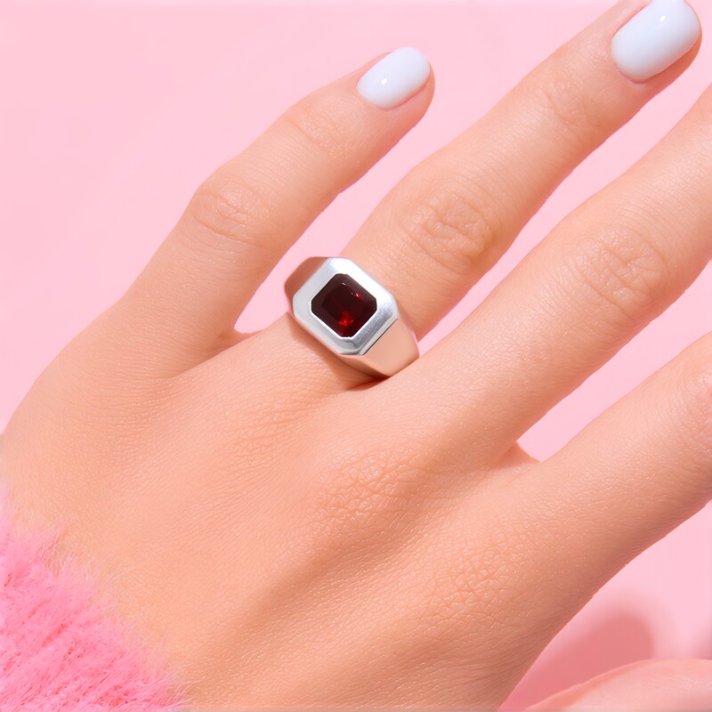 Anillo en plata con Granate Hesonita (de Melo Essence)