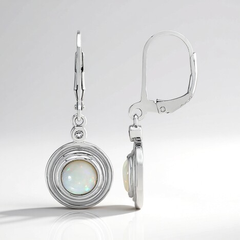 Orecchini in argento con Opale Bianco