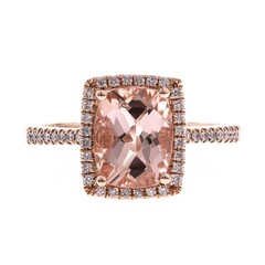 Anello in oro con Morganite AAA