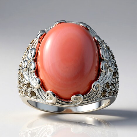 Anello in argento con Opale Rosa (Annette classic)