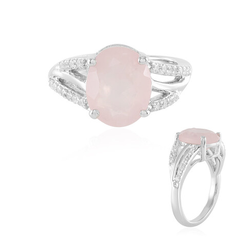 Rosenquarz-Silberring