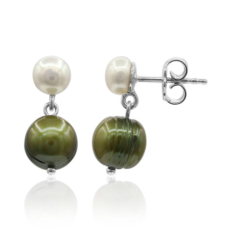Zilveren oorbellen met zoetwater kweekparels (TPC)