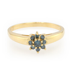 Zilveren ring met een Fancy diamant