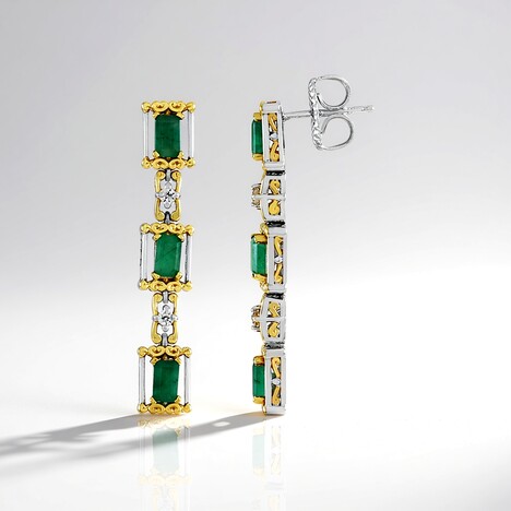 Orecchini in argento con Smeraldo Zambia (Gems en Vogue)