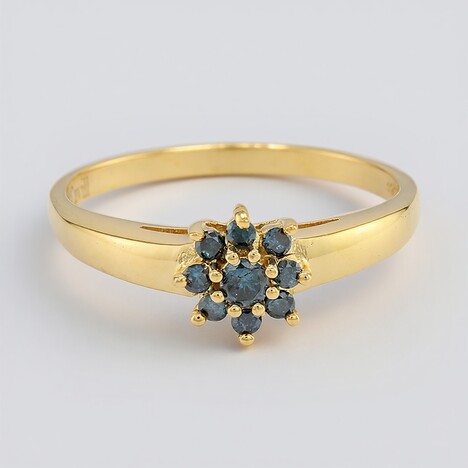 Anello placcato in oro con Diamante Fancy