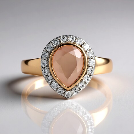 Bague en argent et Calcédoine rose