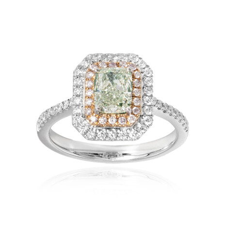 Gouden ring met een SI2 Groene Diamant (CIRARI)