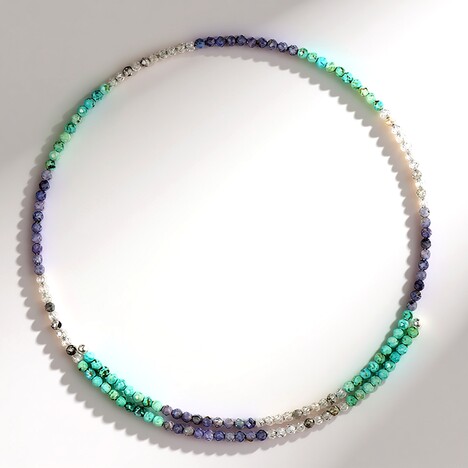 Collana rigida in acciaio con Turchese (Riya)
