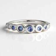 Zilveren ring met een Blauwe Ceylon saffier