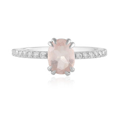 Anillo en plata con Cuarzo rosa