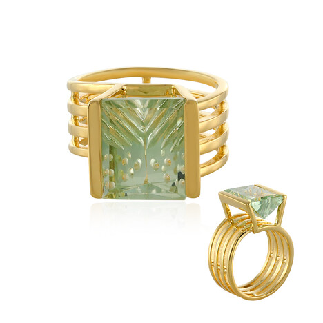 Anillo en plata con Amatista verde