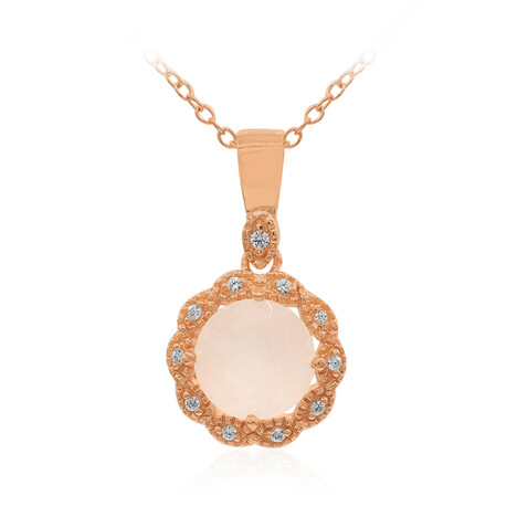 Collar en plata con Cuarzo rosa