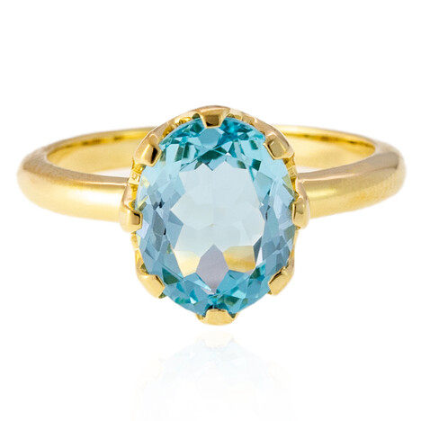 Zilveren ring met een hemel-blauwe topaas