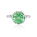 Anillo en plata con Cuarzo verde esmeralda