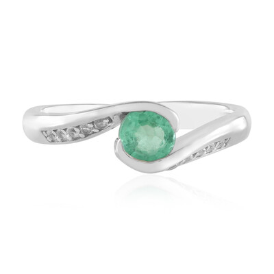 Bague en argent et Emeraude de Russie