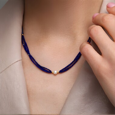 White Freshwater Pearl Silver Necklace (Adela Silber)