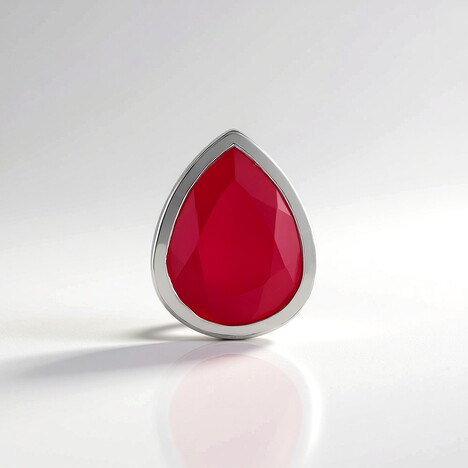Ciondolo in argento con Calcedonio Lampone (MONOSONO COLLECTION)