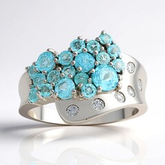 Anello in argento con Apatite Blu (de Melo Essence)